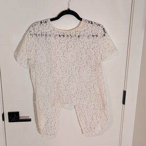 Lace Fishtail Back Crop Top | Medium